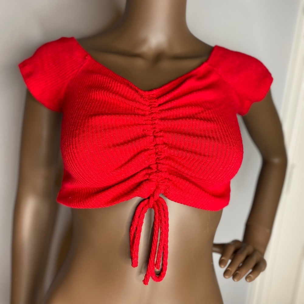 ZARA front ruched crop top